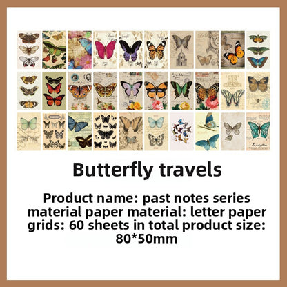 CAWPURI Past Notes Series Hand Account Material Paper Cute Retro Non-sticky Stickers 60 Material Books Wholesale