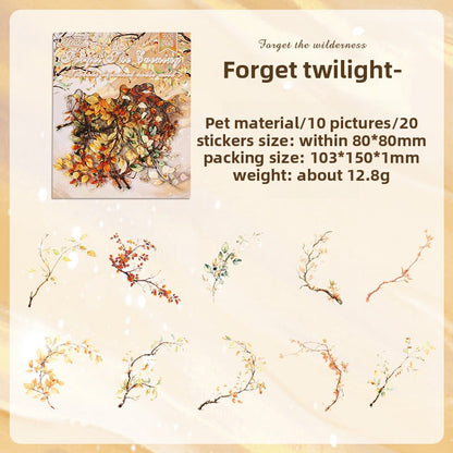 CAWPURI Chun Yu Muye Sticker Pack – 20PCS Floral Delights