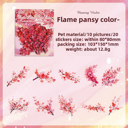 CAWPURI Chun Yu Muye Sticker Pack – 20PCS Floral Delights