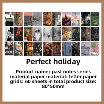CAWPURI Past Notes Series Hand Account Material Paper Cute Retro Non-sticky Stickers 60 Material Books Wholesale