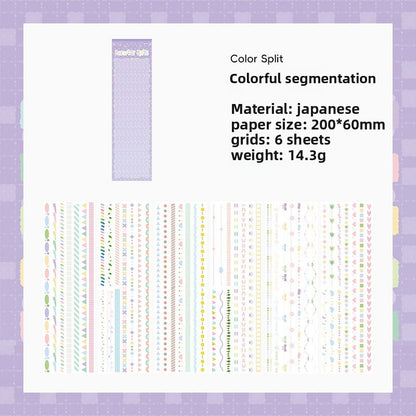 CAWPURI Boundary Guard Strip Stickers – 6Pcs Washi Paper Cut Film for Handbooks