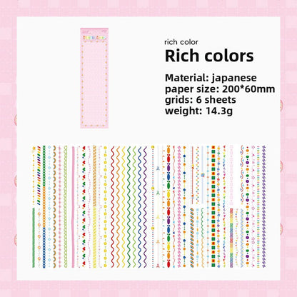 CAWPURI Boundary Guard Strip Stickers – 6Pcs Washi Paper Cut Film for Handbooks