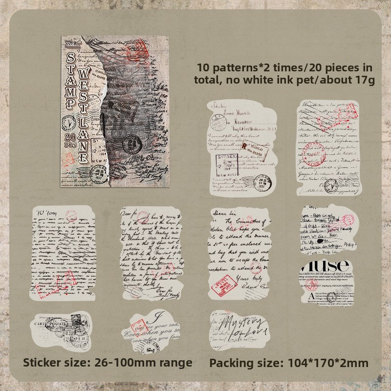 Old Shadow Afterdream Cut Film Stickers – 20 Retro English Designs