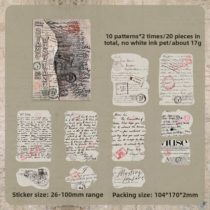 Old Shadow Afterdream Cut Film Stickers – 20 Retro English Designs