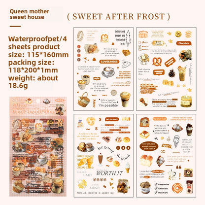 CAWPURI Autumn Letters Cut Film Stickers – 4Pcs Waterproof PET for Handbooks