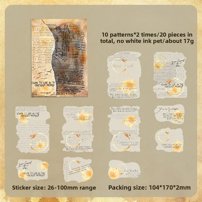 Old Shadow Afterdream Cut Film Stickers – 20 Retro English Designs