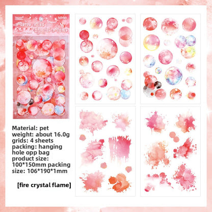 CAWPURI Glazed Sugar Heart Stickers – 4PCS Waterproof PET for Handbooks & DIY