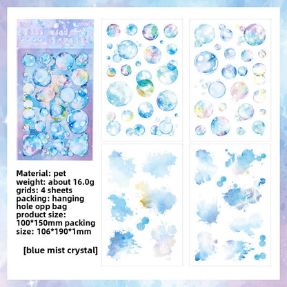 CAWPURI Glazed Sugar Heart Stickers – 4PCS Waterproof PET for Handbooks & DIY