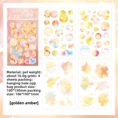 CAWPURI Glazed Sugar Heart Stickers – 4PCS Waterproof PET for Handbooks & DIY